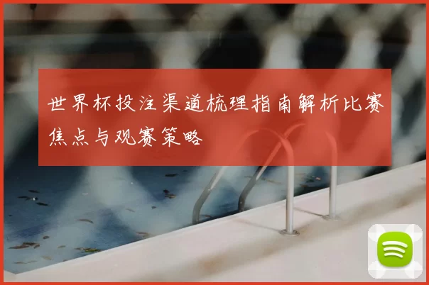 世界杯投注渠道梳理指南解析比赛焦点与观赛策略